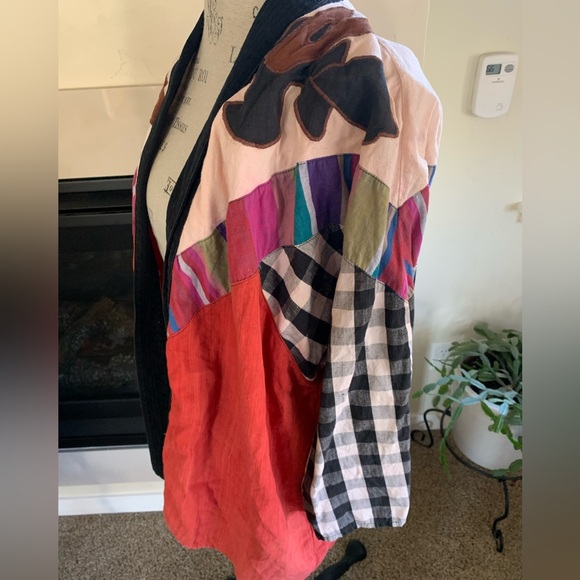 Vtg Victor Camarena Mexico Wearable Arty Blazer L Patchwork Colorblock colorful - Picture 5 of 16